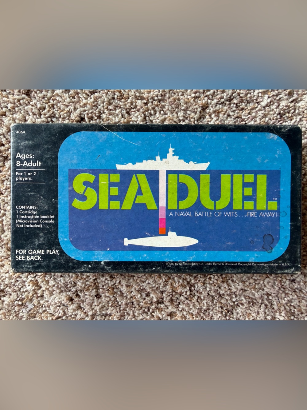 Vintage 1980 Milton Bradley Microvision Sea Duel Cartridge